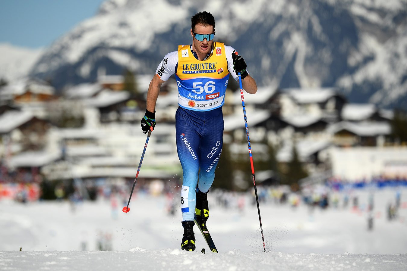 Видео скиатлона сегодня мужчины. Дарио Колонья. Дарио Колонья швейцарский лыжник. Швейцария Колонья. Лыжные гонки скиатлон.