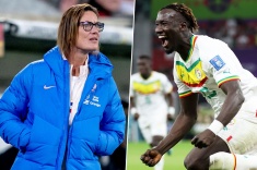 Фамара Дьедиу и тренер, при которой он зажёг