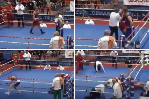 Казахстанский борец начал бить соперника, скандал на турнире по борьбе, дисквалификация спортсмена