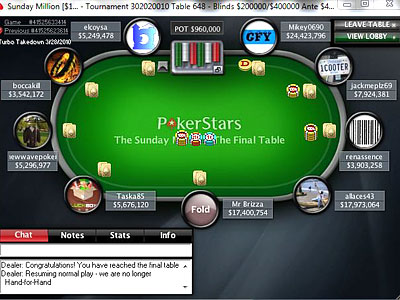 Sunday Million. 21th of March