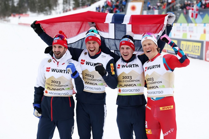 Норвежские лыжники заняли десять первых мест