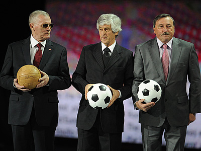 Антонин Паненка (справа) на жеребьёвке Евро-2012