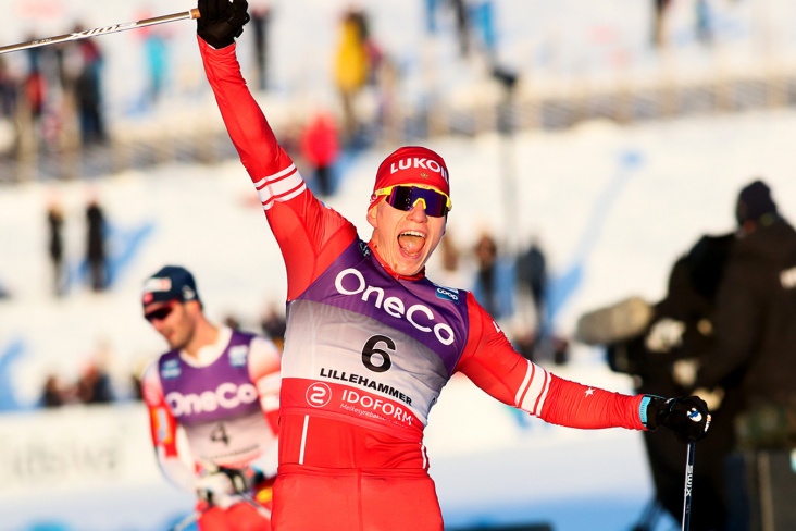 Александр Большунов выиграл марафон в Норвегии