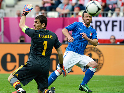 На Евро-2012 Испания пропускала только от Италии