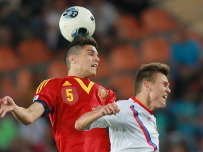 Максим Беляев в матче против Испании