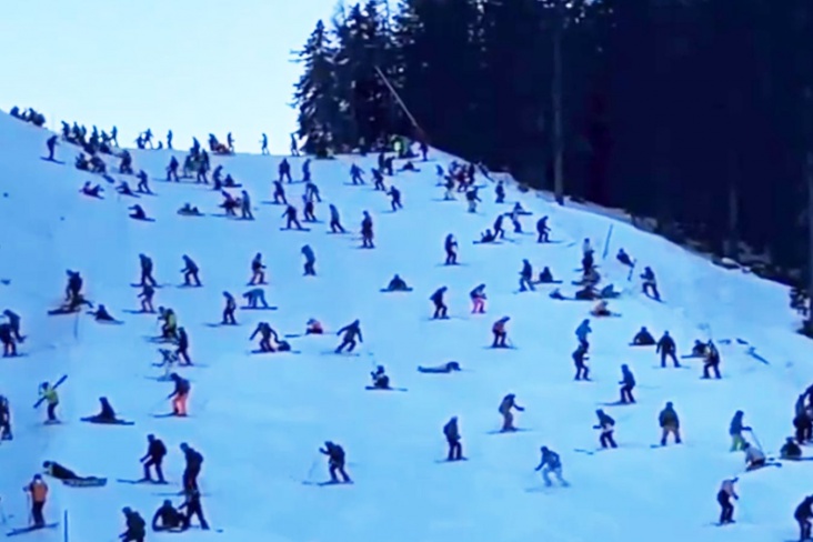 Лыжники и сноубордисты в Австрии