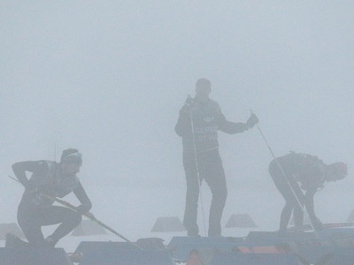 Биатлонная гонка была отменена из-за тумана