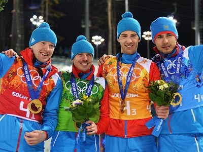 Россия — чемпион в биатлонной эстафете