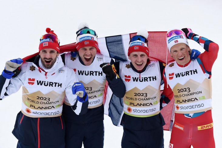 Норвегия выиграла мужскую эстафету на ЧМ-2023