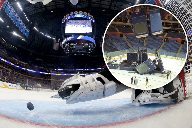В 1996 году в Баффало перед матчем НХЛ медиакуб упал на лёд. Жертв избежали благодаря соблюдению правил