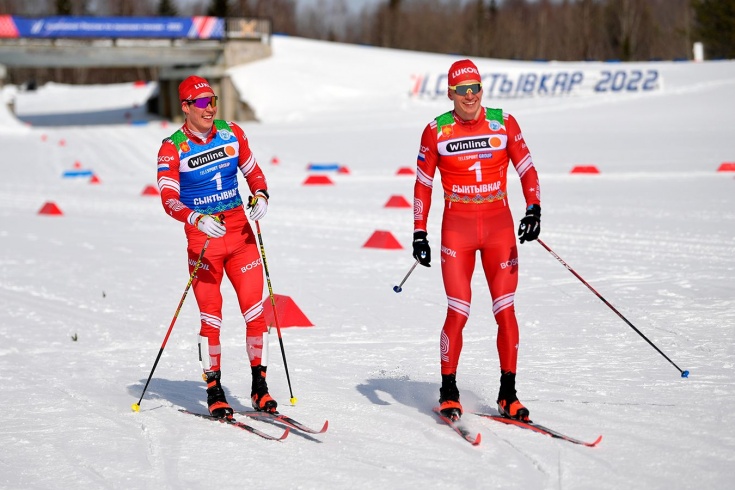 Командный спринт на чемпионате России по лыжам