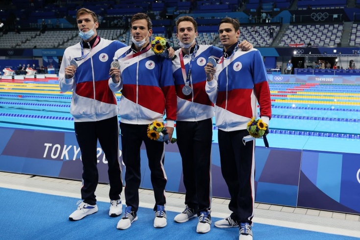 Russia - 4x200 relay silver medal for men