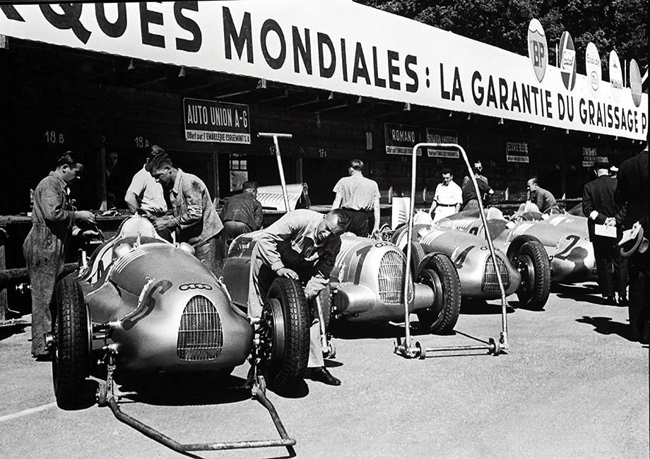 Auto Union на Гран-при Швеции 1938 года — болид Нуволари под №6