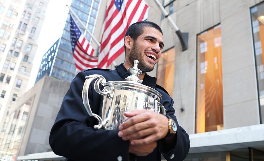 Карлос Алькарас с трофеем US Open — 2025